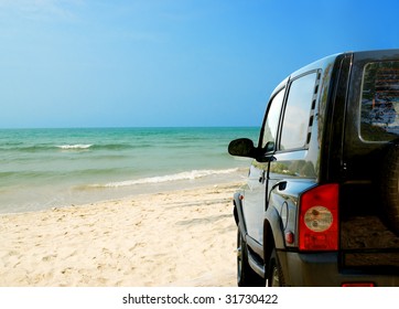 Suv On The Beautiful Beach