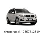 SUV on a white background, front view