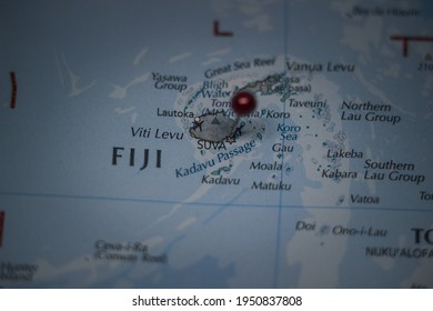 Suva, Capital City Of Fiji Pinned On Geographical Map