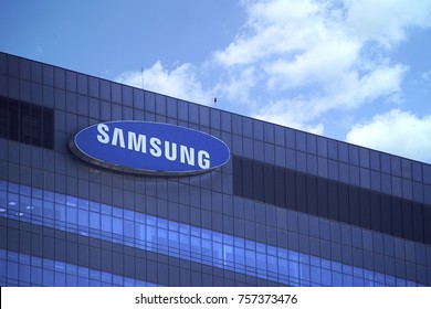 Suwon city, South Korea 18-November 2017. The Samsung head office building.