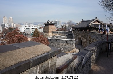 Suwon Hwaseong Fortress Is A Castle In The Joseon Dynasty.                                                               