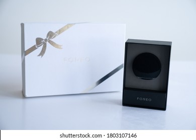 Suzhou., China - August  24, 2020: Luna For Men Facial Cleansing Sonic Brush From Foreo On White Background .