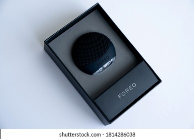 Suzhou., China - August  24, 2020: Luna For Men Facial Cleansing Sonic Brush From Foreo On White Background .