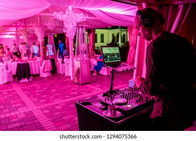 Svente, Latvia - 06.07.2018: DJ Lemon, his name Igorj Katakin playing at the wedding banquet