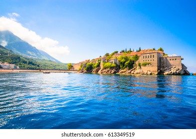 Sveti Stefan, old historical town and resort on the island. Montenegro