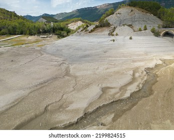 Swamp Mud With Low Water Level In Mountains