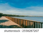 The Mallorquín swamp seen from the pier and blue sky. Barranquilla, Atlantico, Colombia.