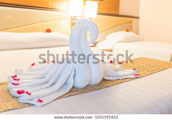 Swan Couple Put On Honeymoon Bed Stock Photo Edit Now