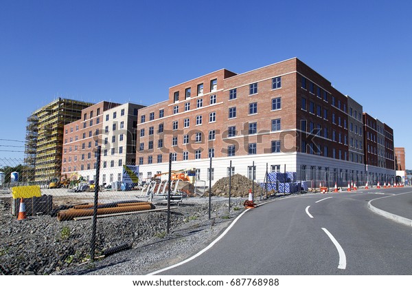 Swansea Bay Campus, UK: June 2017: New\
residential apartments under construction at Swansea University Bay\
Campus. The Bay Campus is the home to the College of Engineering\
and School of\
Management.\
\
