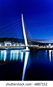 Swansea Sail Bridge At Night