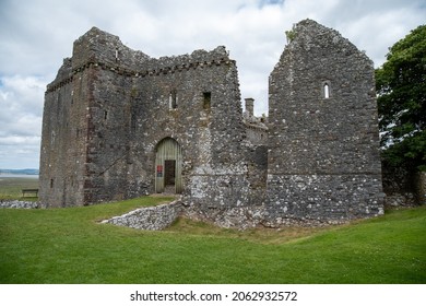 Swansea,UK - 1st August 2021: A view of Weobly Castle, The Gower, Wales, UK