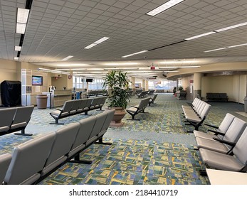 Swanton, OH USA - June 22, 2022: The Empty Toledo Express Airport Terminal Waiting Area.