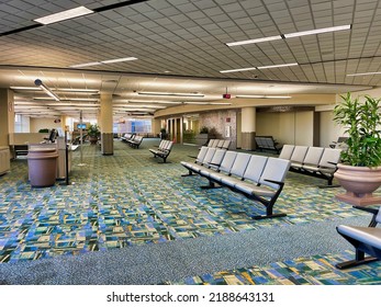 Swanton, OH USA - June 22, 2022: The Toledo Express Airport Terminal Waiting Area.