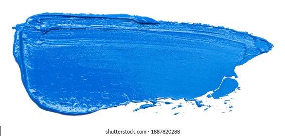 Swatch Of Blue Oil Paint Isolated On A White Background