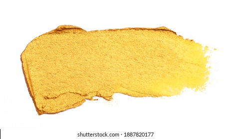 Swatch Of Gold Paint Isolated On A White Background