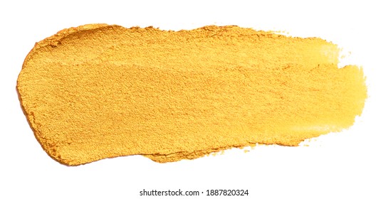 Swatch Of Gold Paint Isolated On A White Background