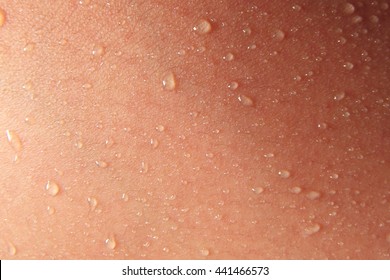 sweat on the skin texture