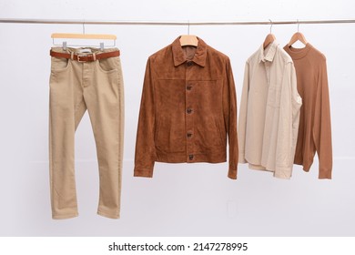 Sweaters ,khaki Pants , Shirt On Hanger