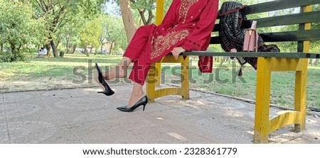 Sweaty Feet in Heels | Black Heels | Park Bench | Public