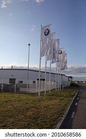 LINKÖPING, SWEDEN- 18 JULY 2021:
BMW Flags At A BMW Car Dealership.
Photo Jeppe Gustafsson