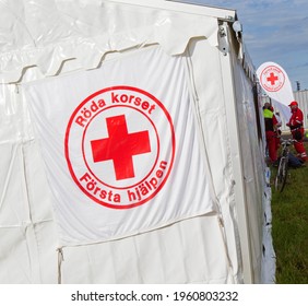 NORRKÖPING, SWEDEN- 26 JUNE 2014: Red Cross Tent At Bråvalla Festival. Photo Jeppe Gustafsson