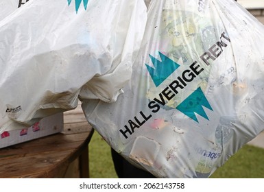 LINKÖPING, SWEDEN- 28 APRIL 2020:Bags with collected garbage in the project "Keep Sweden clean" (Håll Sverige rent). Keep Sweden Clean (HSR) is a non-profit foundation. Photo Jeppe Gustafsson
