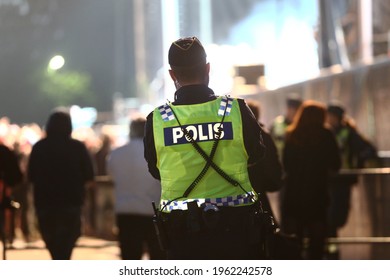 NORRKÖPING, SWEDEN- 28 JUNE 2015:
Police In The Festival Area At Bråvalla Festival 2015. Photo Jeppe Gustafsson