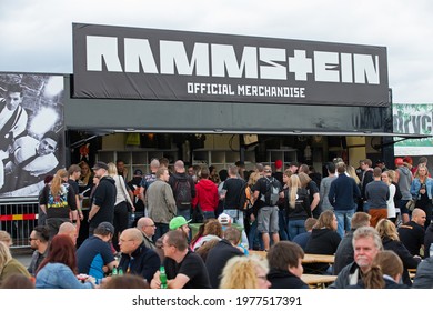 NORRKÖPING, SWEDEN- 30 JUNE 2017:
Rammstein Official Merchandaise At Bråvalla Festival, Norrköping, Sweden. Photo Jeppe Gustafsson