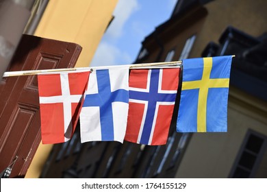 Sweden Finland Norway Denmark Flags