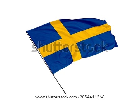 Sweden flag on a white background