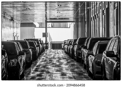 Sweden, Gotland Island, Visby, Car Deck On Gotland Car Ferry