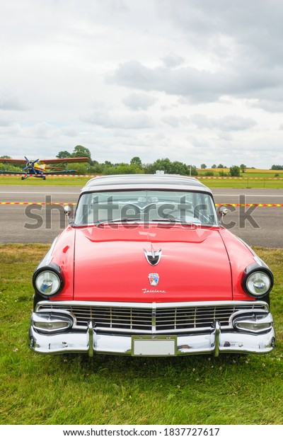 Falköping, Sweden, July, 2017, Ford Fairlane a old\
classic car in a motor\
show