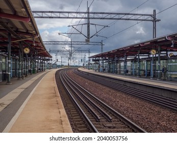 Södertälje, Sweden -June, 2021: Train Station In Sodertalje, Södermanland And Stockholm County, Scandinavia. North Europe.