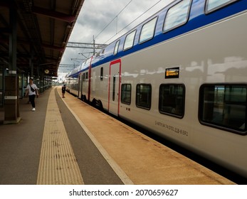 Södertälje, Sweden -June, 2021: Train Station In Sodertalje, Södermanland And Stockholm County, Scandinavia. North Europe.