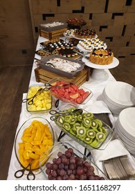 Smörgåsbord Or Sweden Table With Various Meals Displayed.