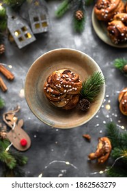 Swedish Christmas Cinnamon Rolls With Cristal Sugar