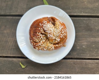 Swedish Cinnamon Bun at a cafe