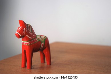 Swedish dala horse handcrafted in bright red colour