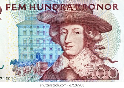 Swedish Krona, The Currency Of Sweden. Several Bills.