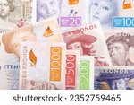 Swedish money - krona a business background