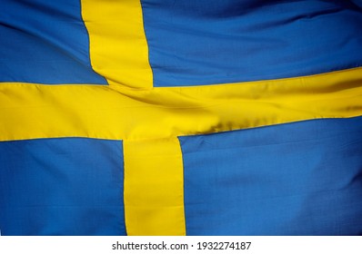 Swedish national flag, close up