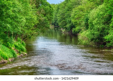 Swedish River In Halland County Viskan