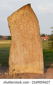 The Swedish Rok Runestone Erected In Early 800s.