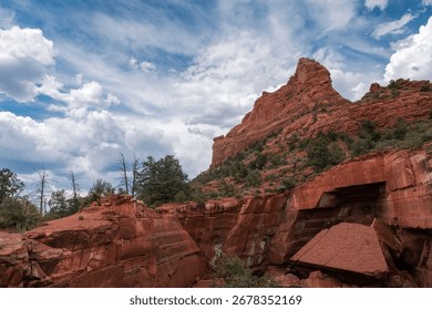 Sweeping cloudscape over Devil's Kitchen near Sedona, Arizona