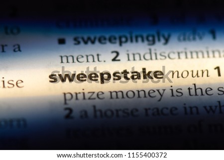sweepstake word in a dictionary. sweepstake concept.