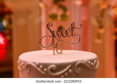 Sweet 16 Cake With Decoration