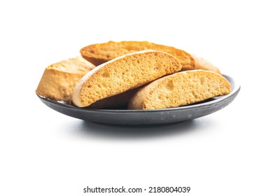 Sweet anicini cookies. Italian biscotti with anise flavor isolated on a white background.