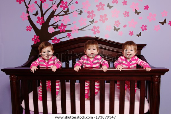 Sweet Baby Triplets Crib Stock Photo Edit Now 193899347