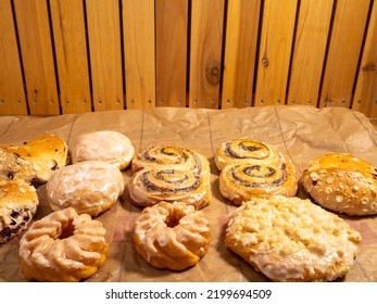 Sweet Baked Goods. Sweet Flour Products From The Bakery. Freshly Baked Sweet Buns.