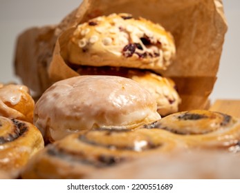 Sweet Baked Goods. Sweet Flour Products From The Bakery. Freshly Baked Sweet Buns.